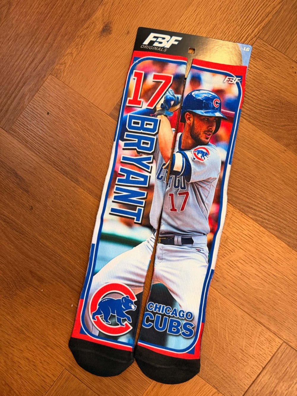 NWT Kris Bryant #17 Chicago Cubs Socks Size Large MLB Baseball